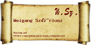 Weigang Szíriusz névjegykártya
